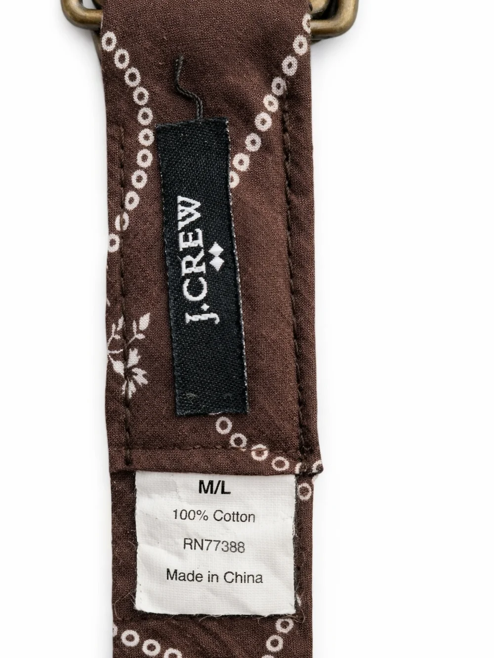 J. Crew Brown Patterned Cotton Strap - Picture 2 of 4